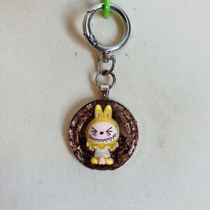 Handmade Kawaii “Labubu” Bunny Bag Charm/Keychain with Rhinestones